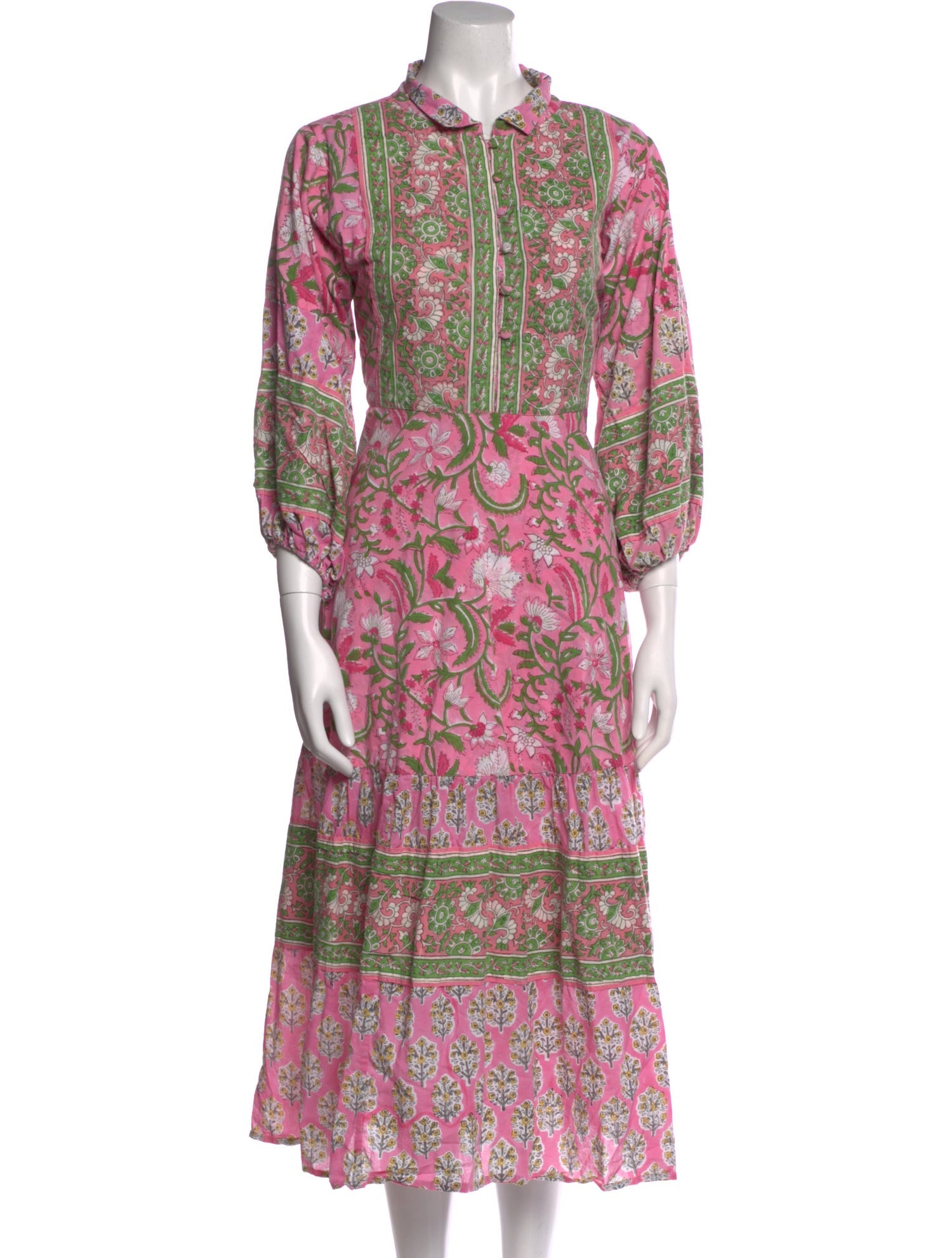 Sue Sartor Paisley Print Midi Length Dress