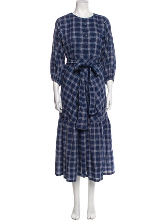 Sue Sartor Plaid Print Long Dress