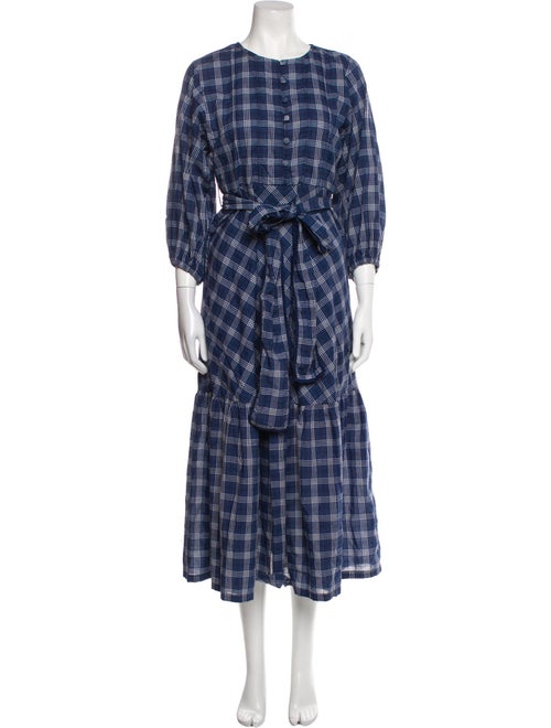 Sue Sartor Plaid Print Long Dress
