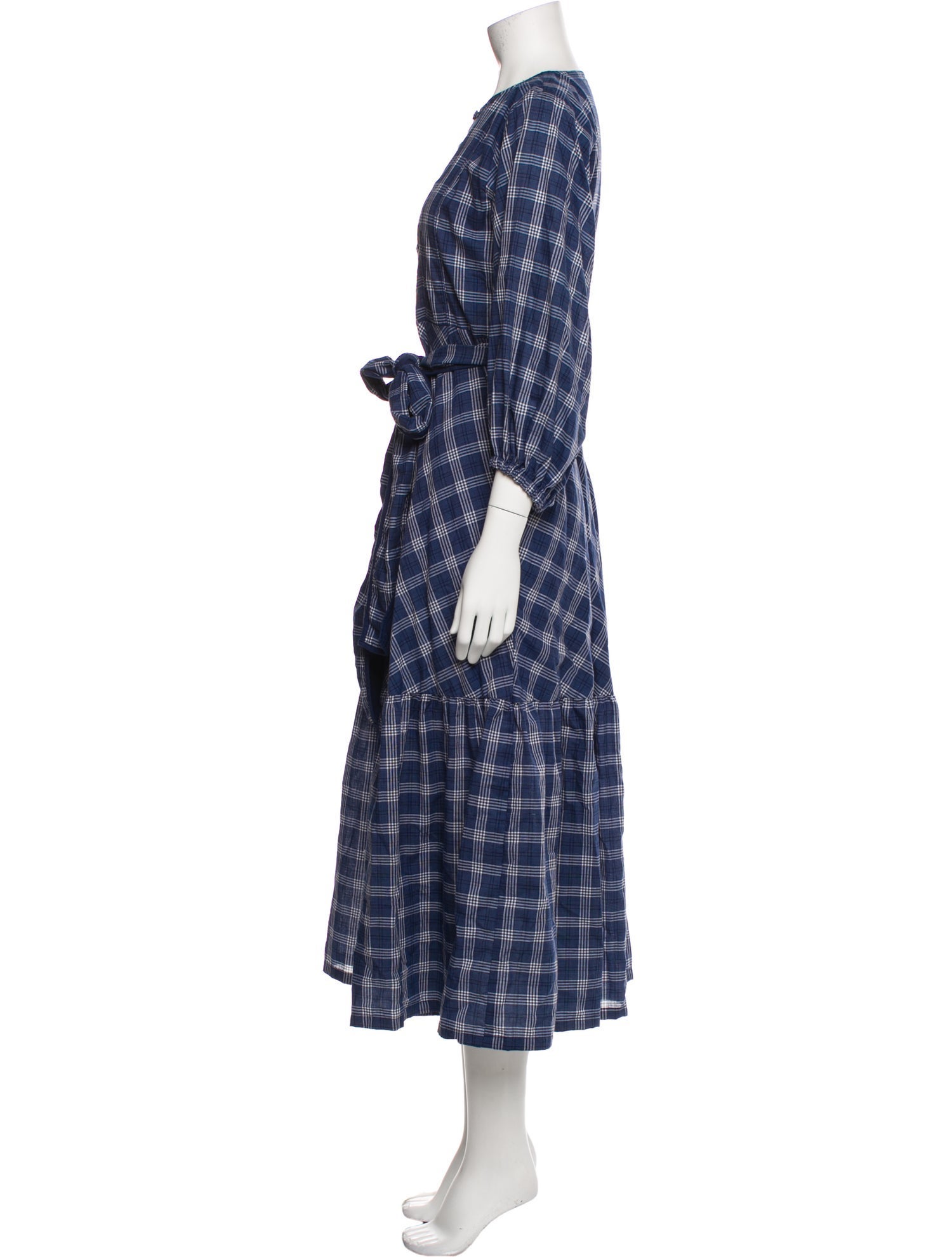 Sue Sartor Plaid Print Long Dress