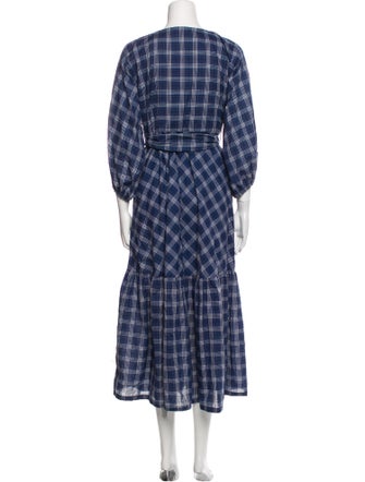 Sue Sartor Plaid Print Long Dress