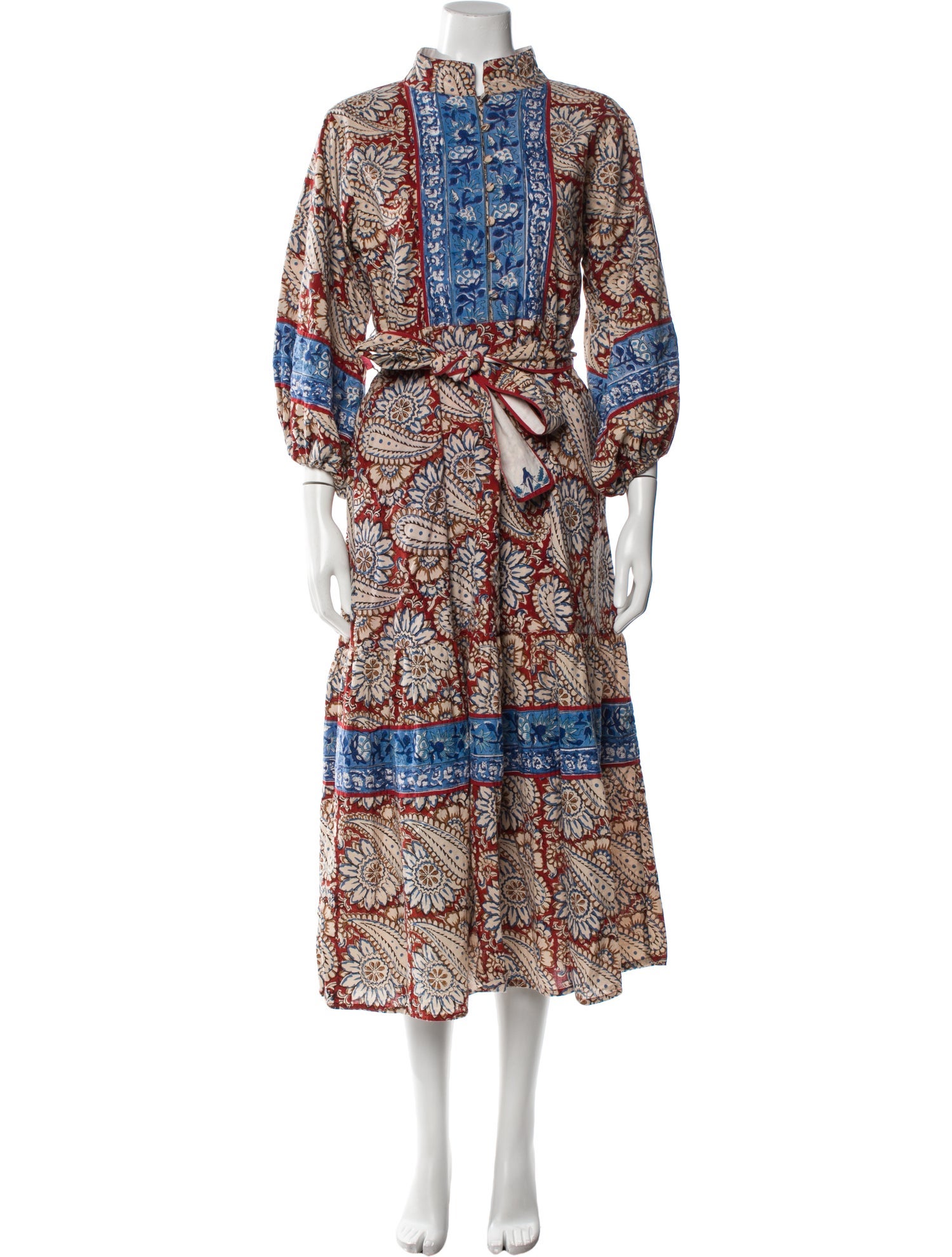 Sue Sartor Paisley Print Long Dress