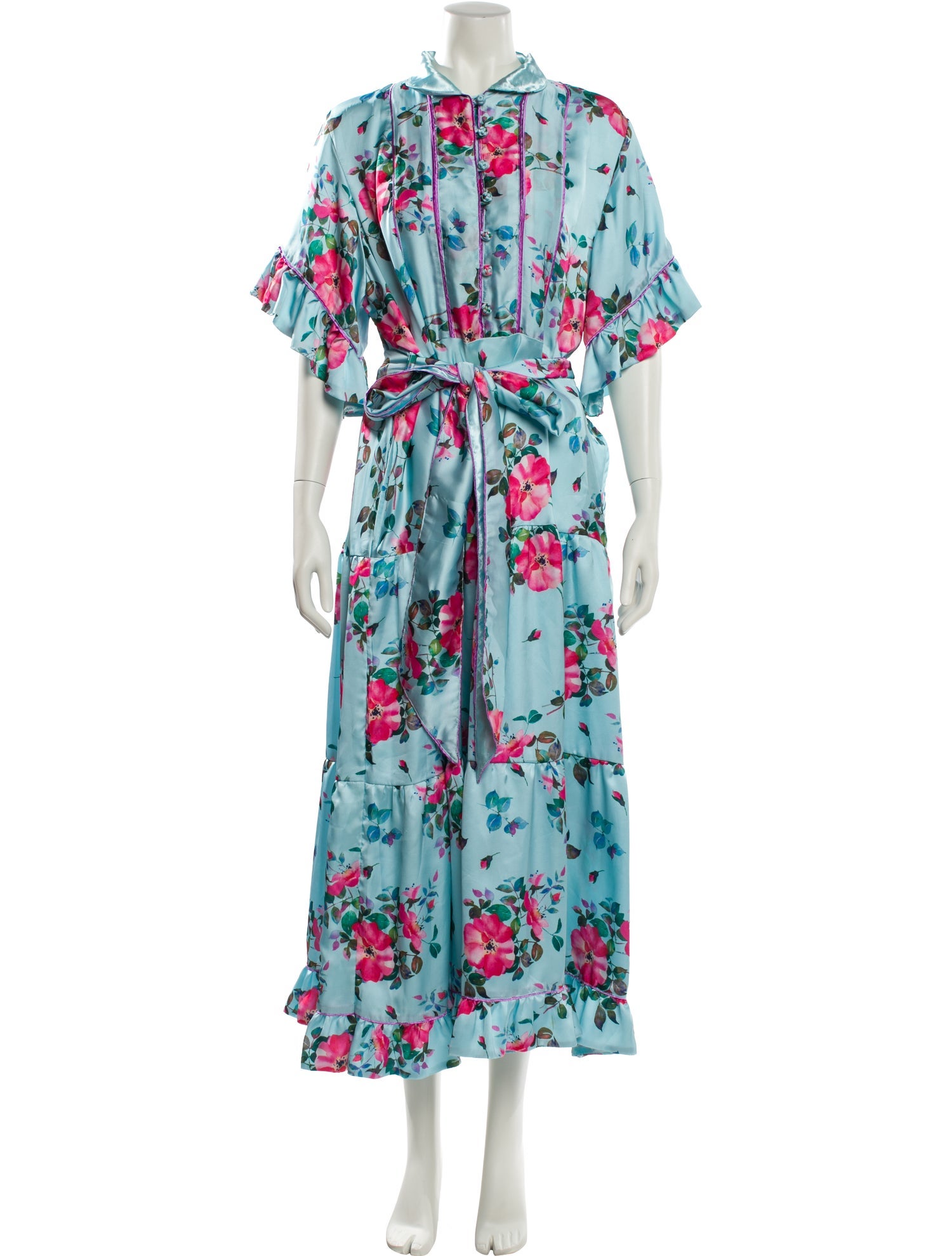 Sue Sartor Floral Print Long Dress