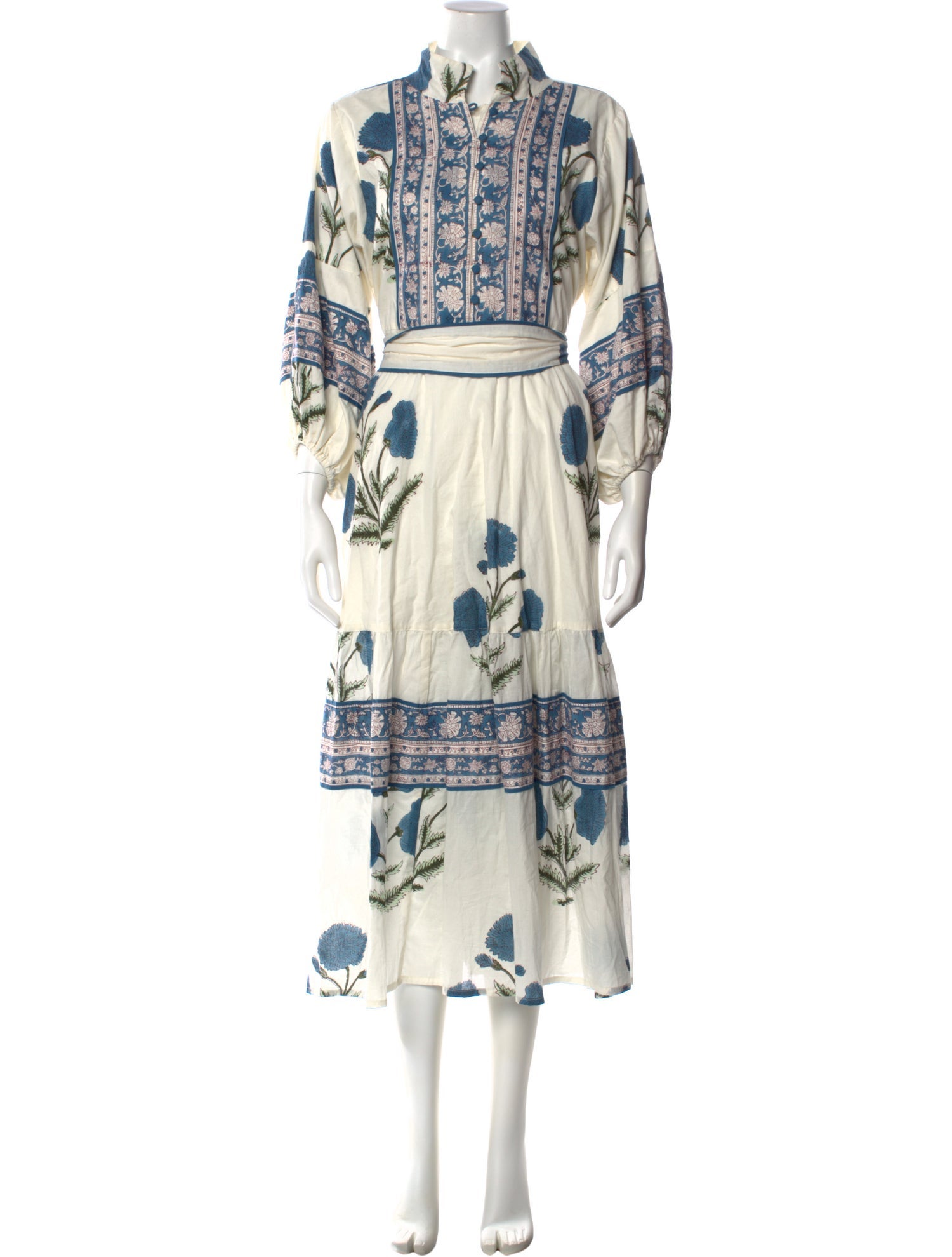 Sue Sartor Floral Print Midi Length Dress