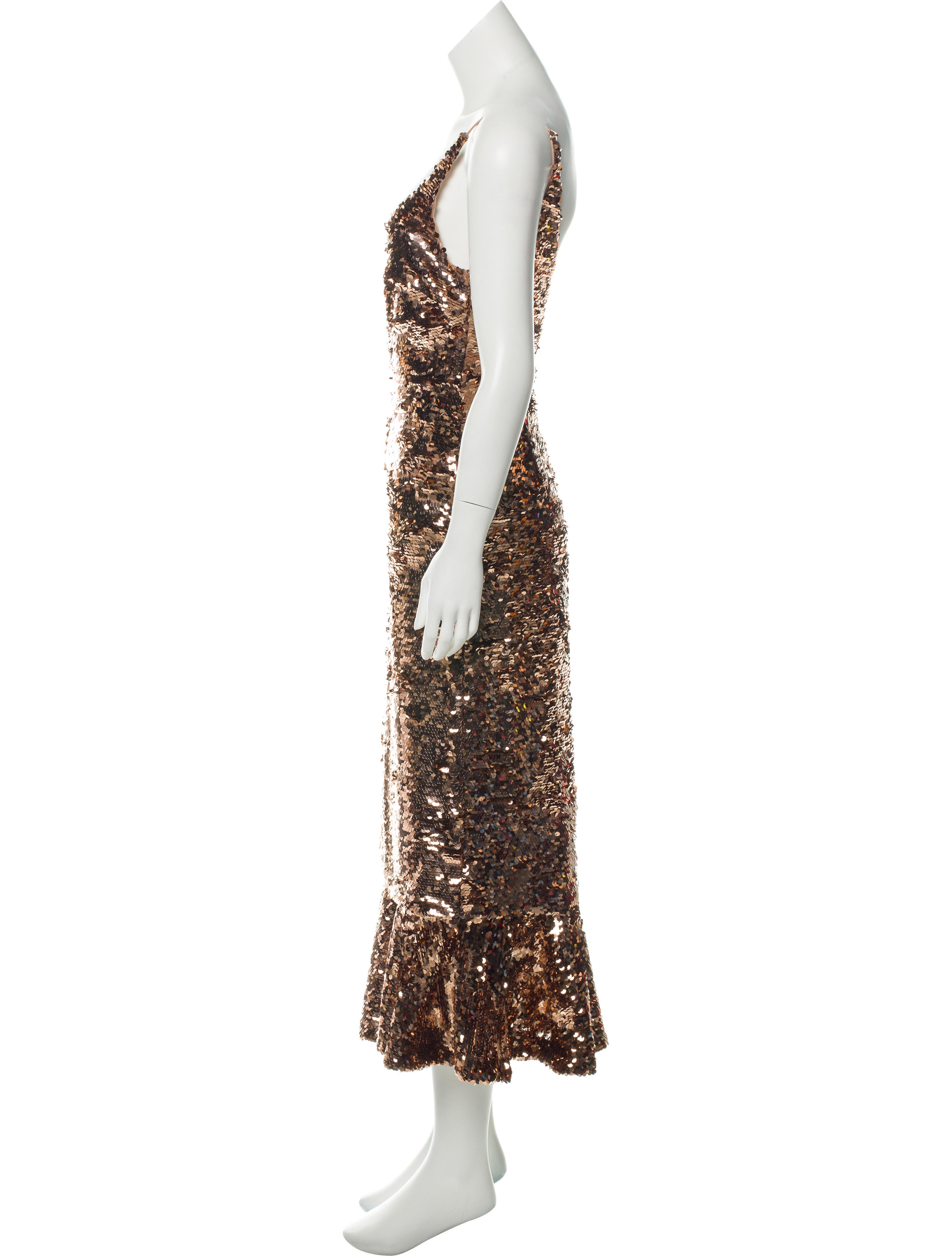 Saloni Aidan Sequin Dress - Gold 