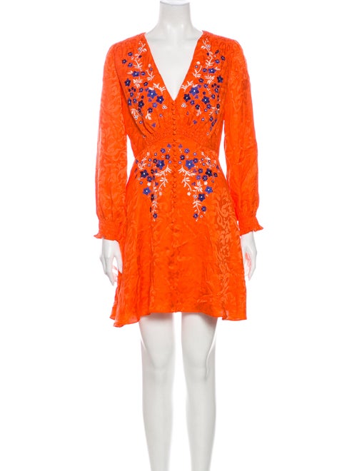 Saloni Silk Mini Dress Orange