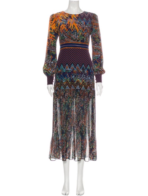 Saloni Silk Long Dress Orange