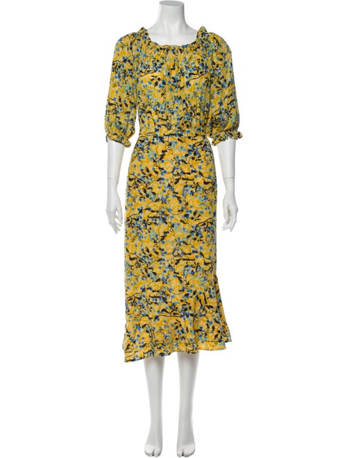 Saloni Silk Long Dress Yellow