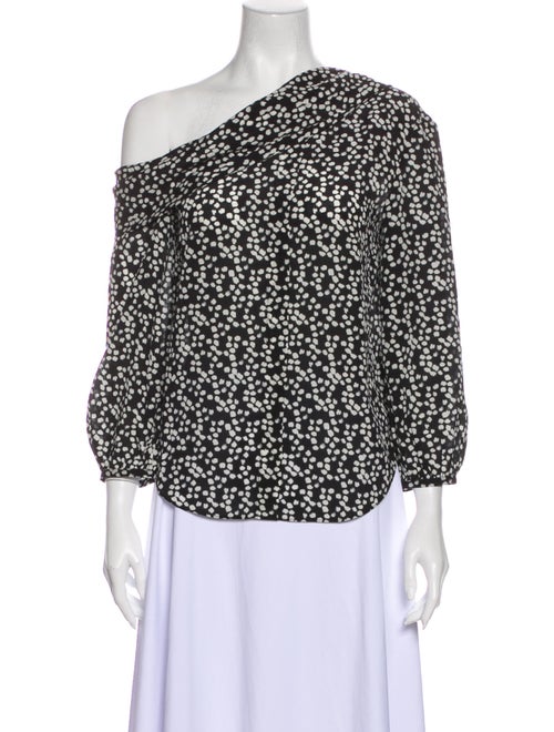 Saloni Silk Printed Blouse Black