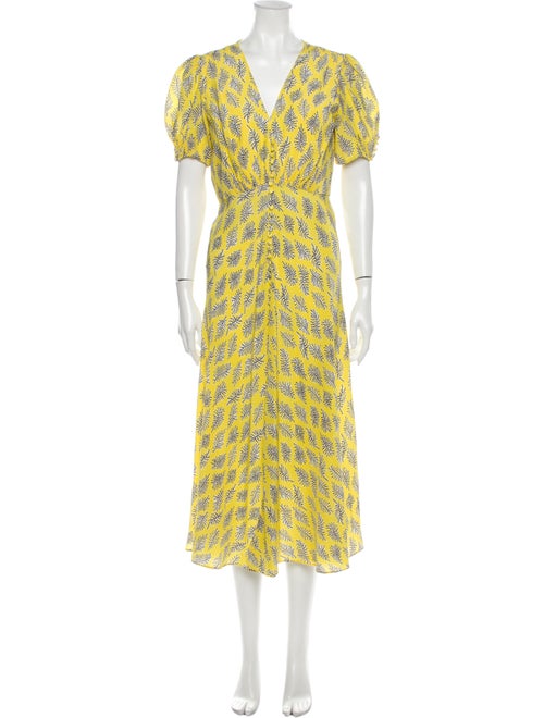 Saloni Silk Long Dress Yellow