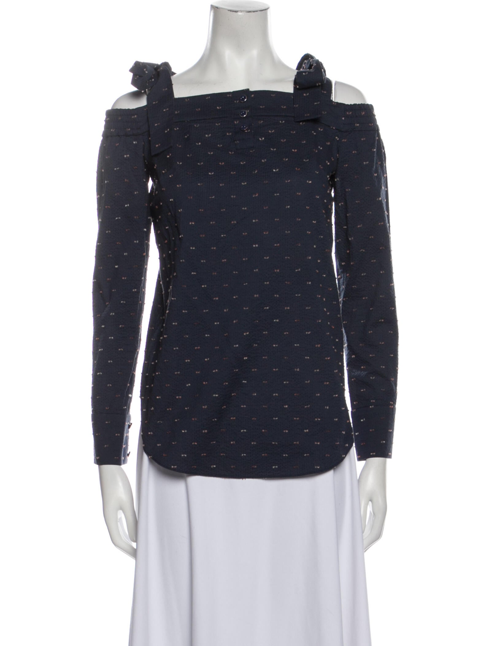 Saloni Polka Dot Print Square Neckline Blouse