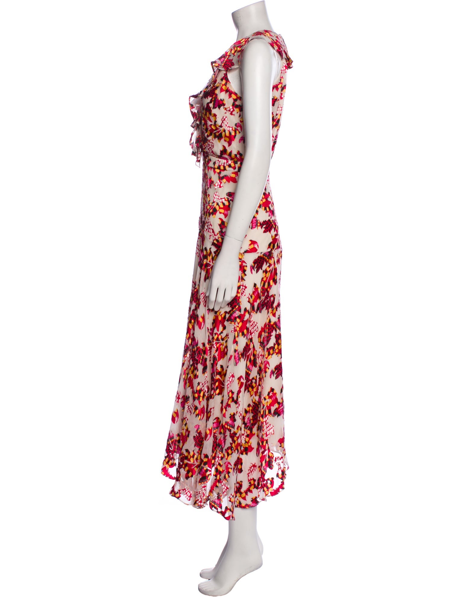 Saloni Floral Print Long Dress - Red Dresses, Clothing - WST44067 | The  RealReal