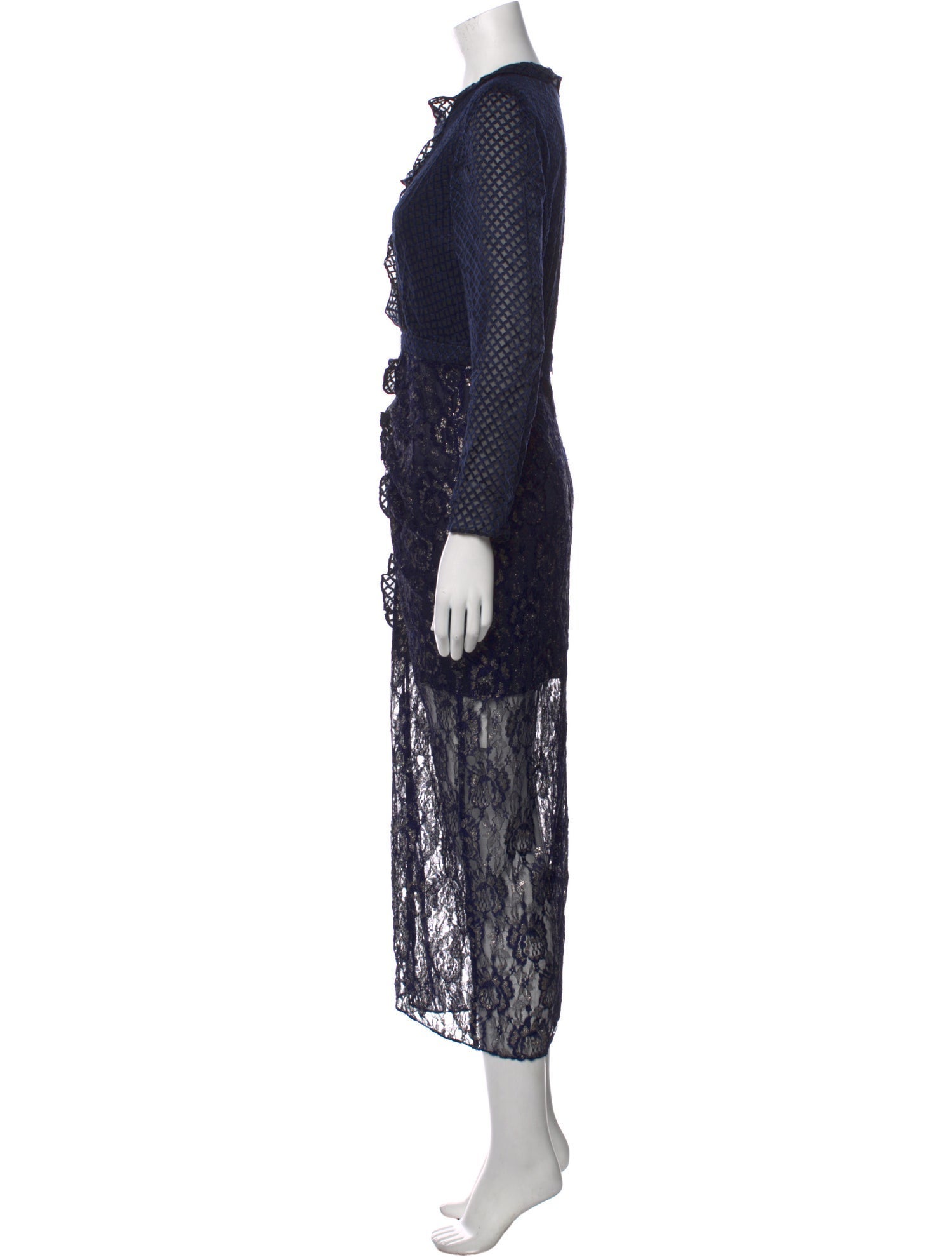 Saloni Lace Pattern Long Dress