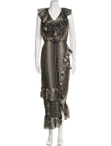 Saloni Dresses Striped Long Dress Us4, UK8 | XS