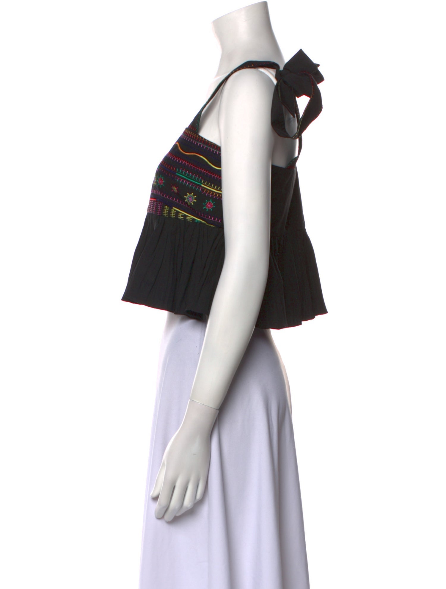 Saloni Square Neckline Sleeveless Crop Top