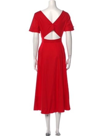 Saloni V-Neck Long Dress