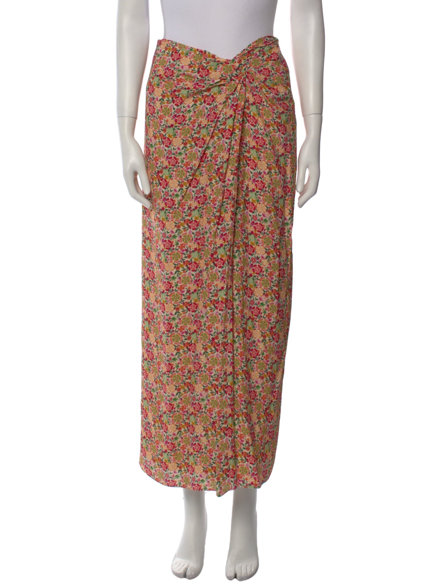 Saloni Floral Print Midi Length Skirt