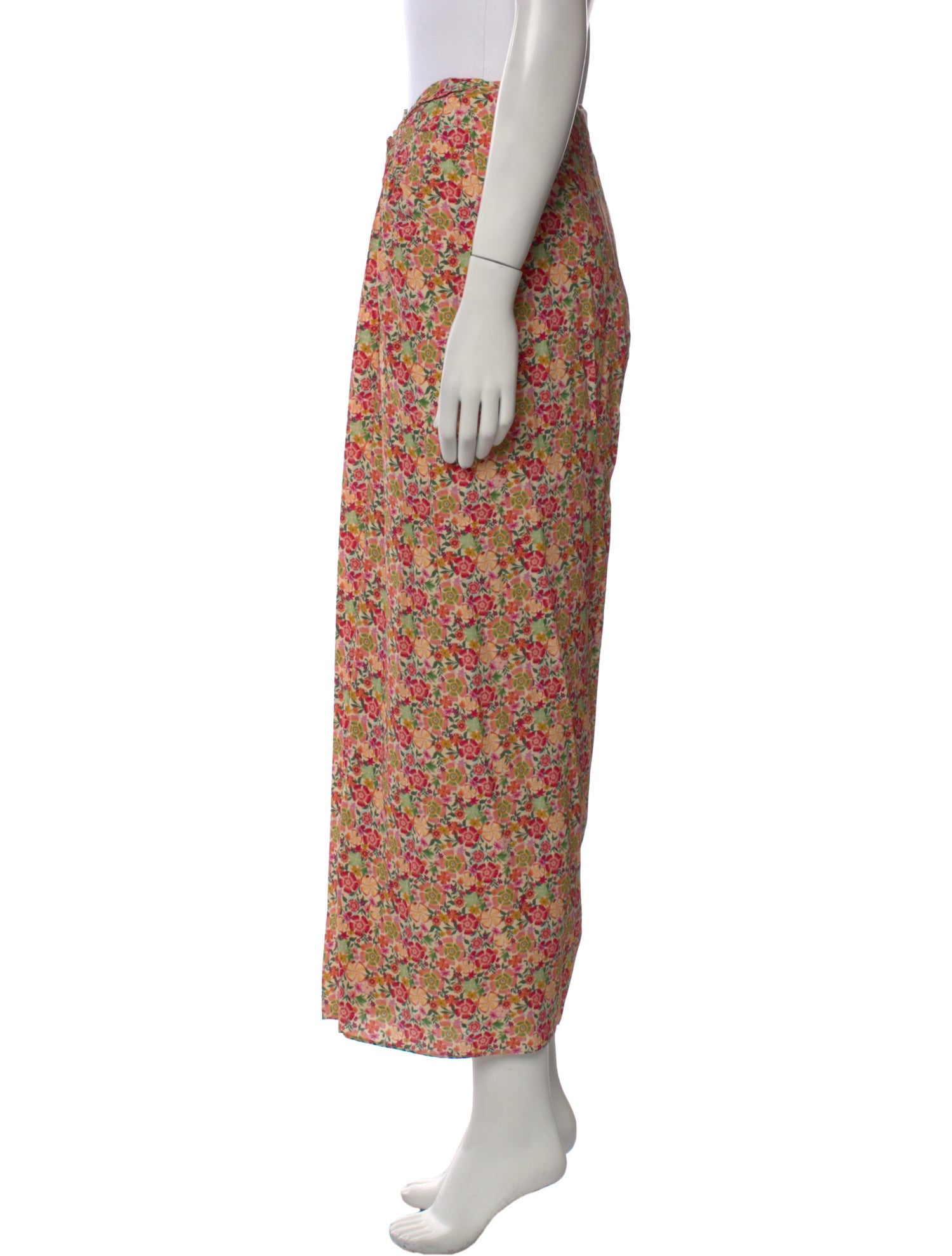 Saloni Floral Print Midi Length Skirt