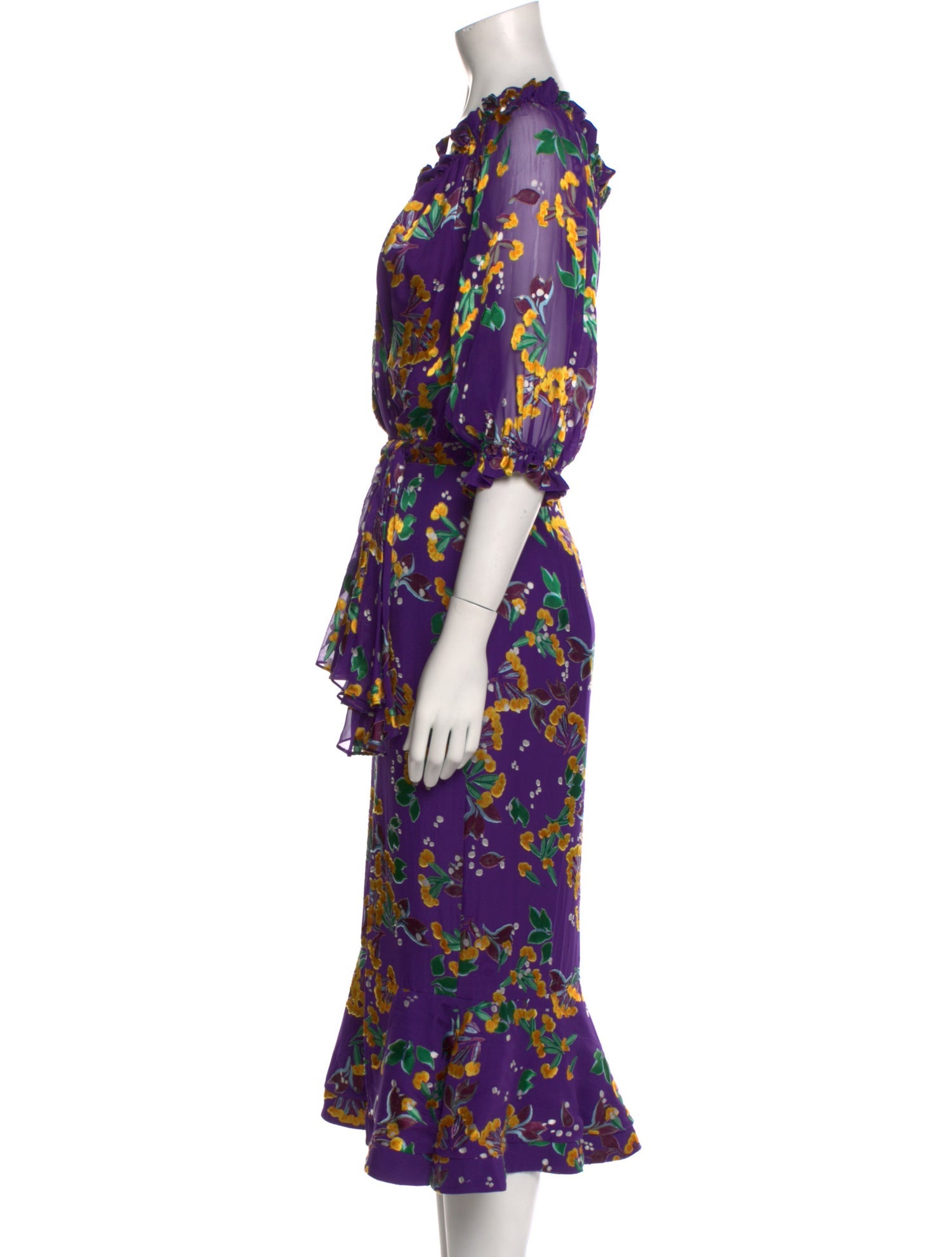 Saloni Silk Midi Length Dress