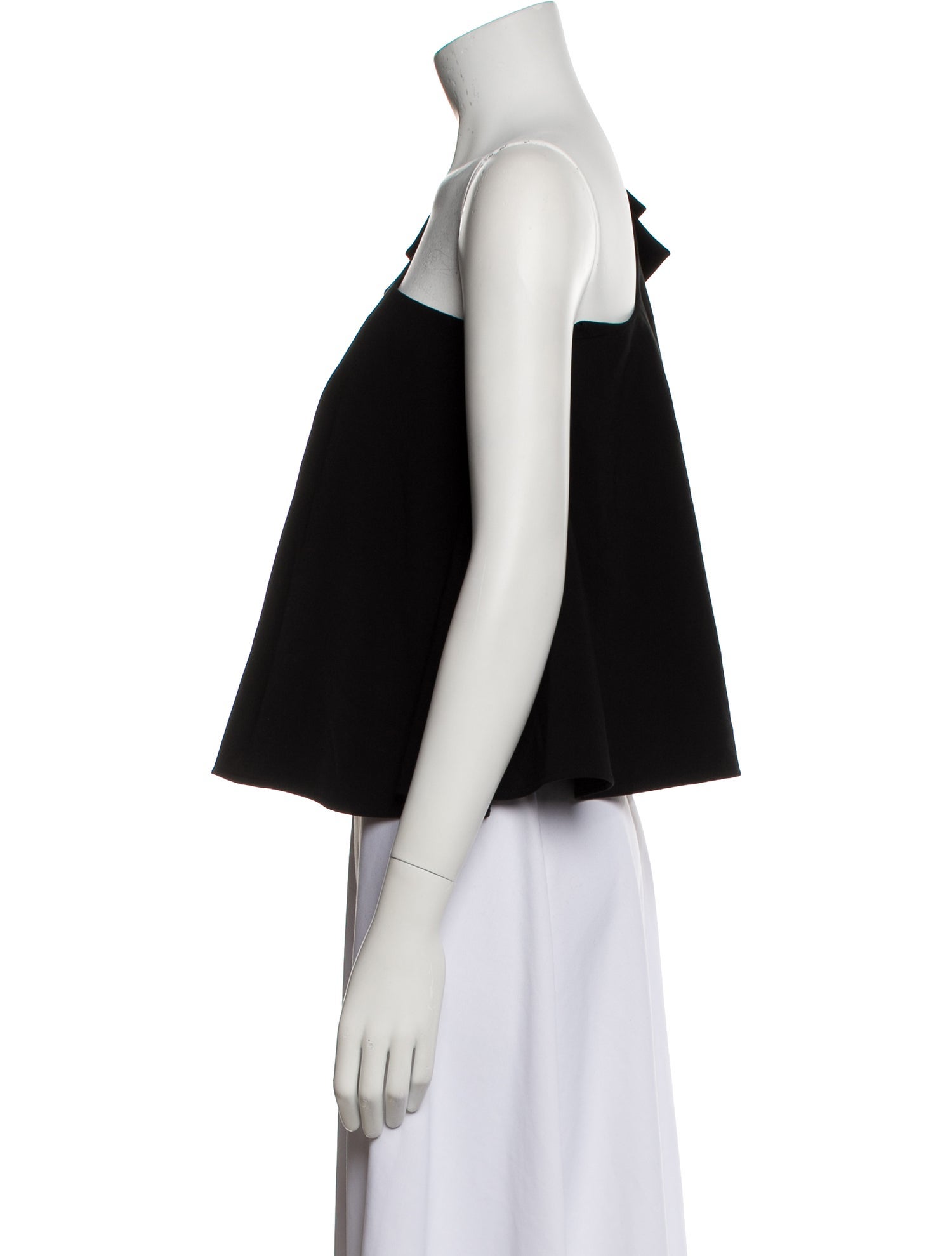 Saloni One-Shoulder Sleeveless Crop Top