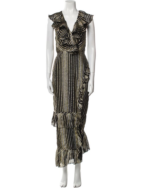 Saloni Striped Long Dress