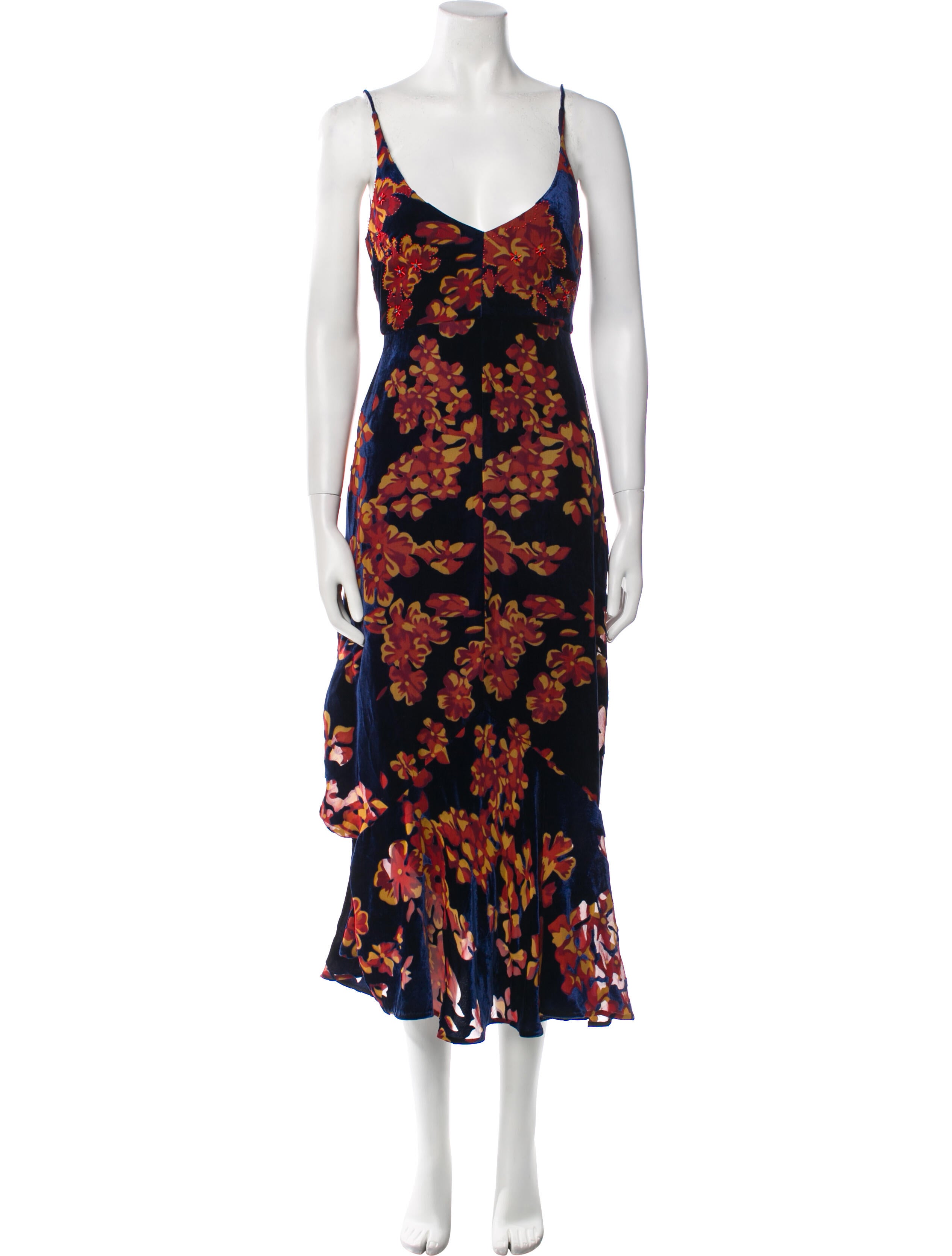 Saloni Floral Print Long Dress w/ Tags