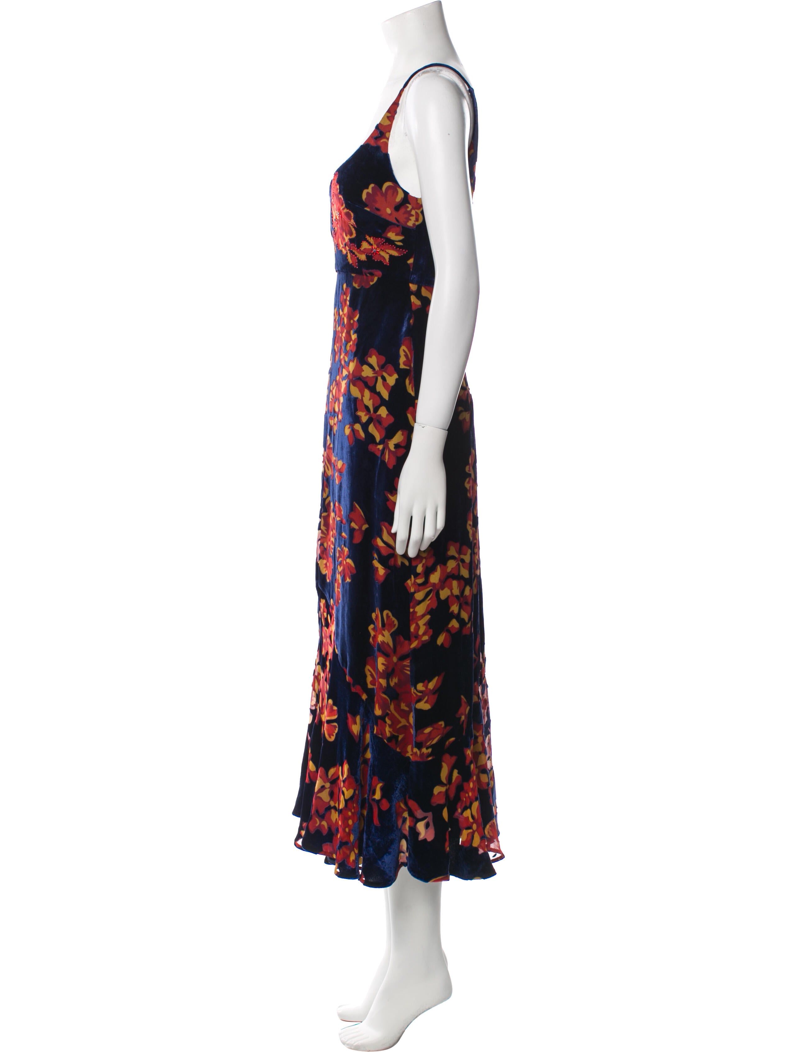 Saloni Floral Print Long Dress w/ Tags