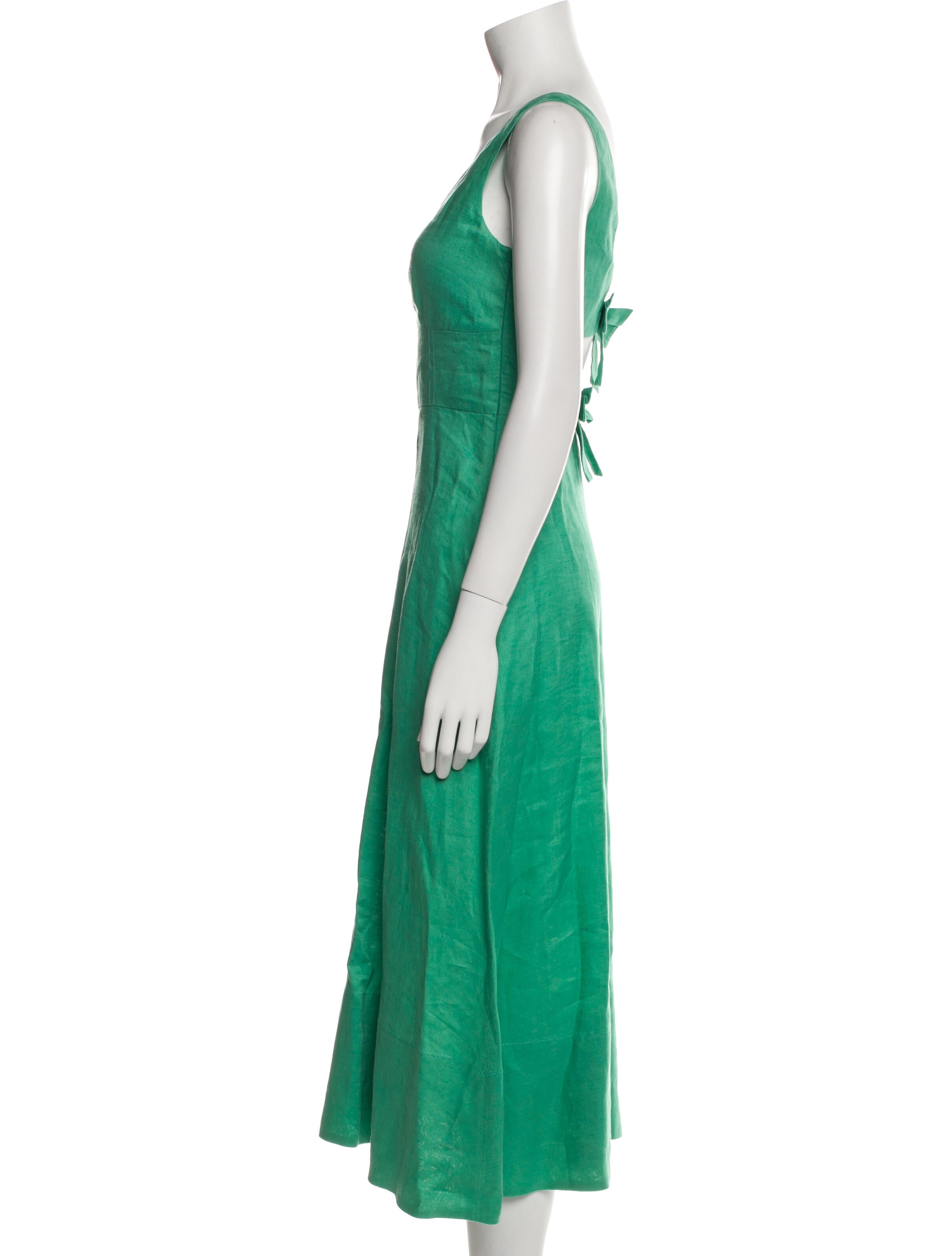 knee length dresses for ladies Sa11130 Saloni Riviera Linen Midi Dress – August Baton Rouge main image 0