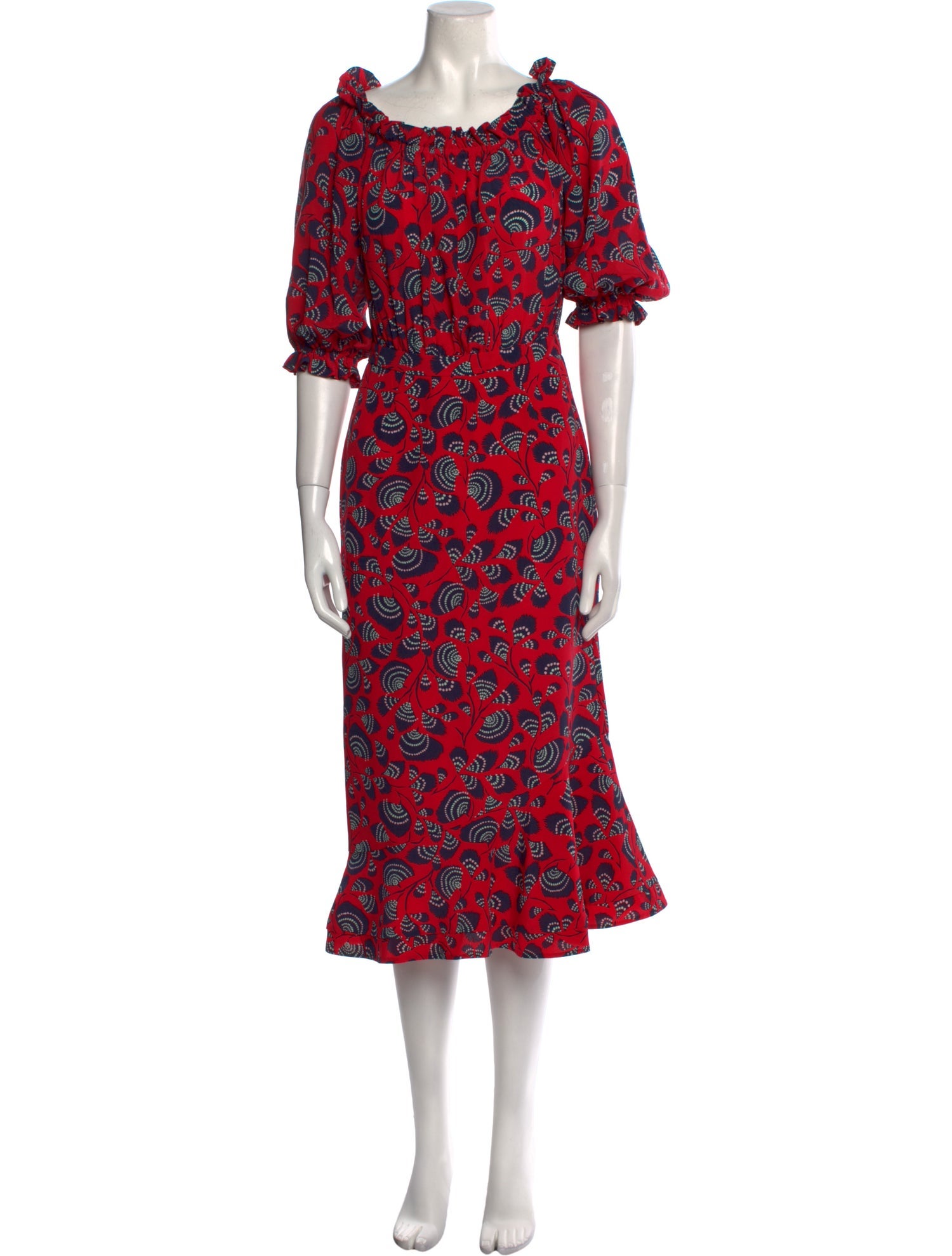 Saloni Silk Midi Length Dress