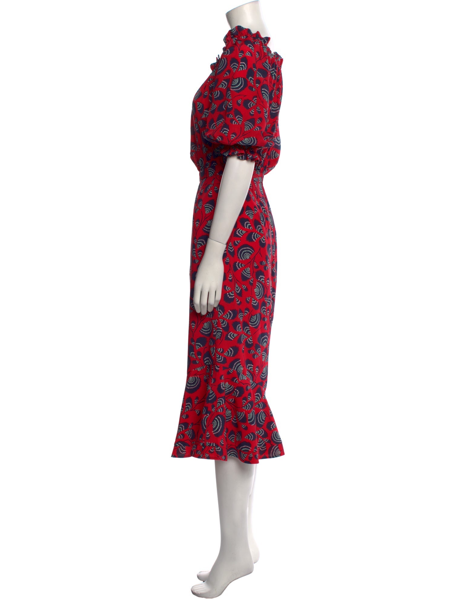 Saloni Silk Midi Length Dress
