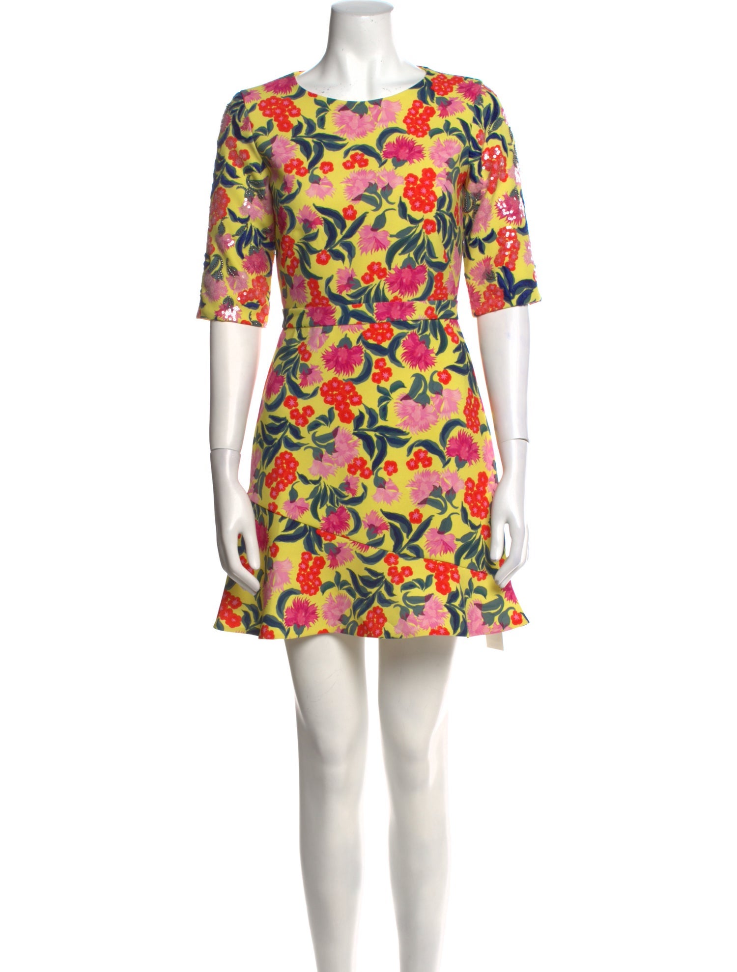 Saloni Floral Print Mini Dress
