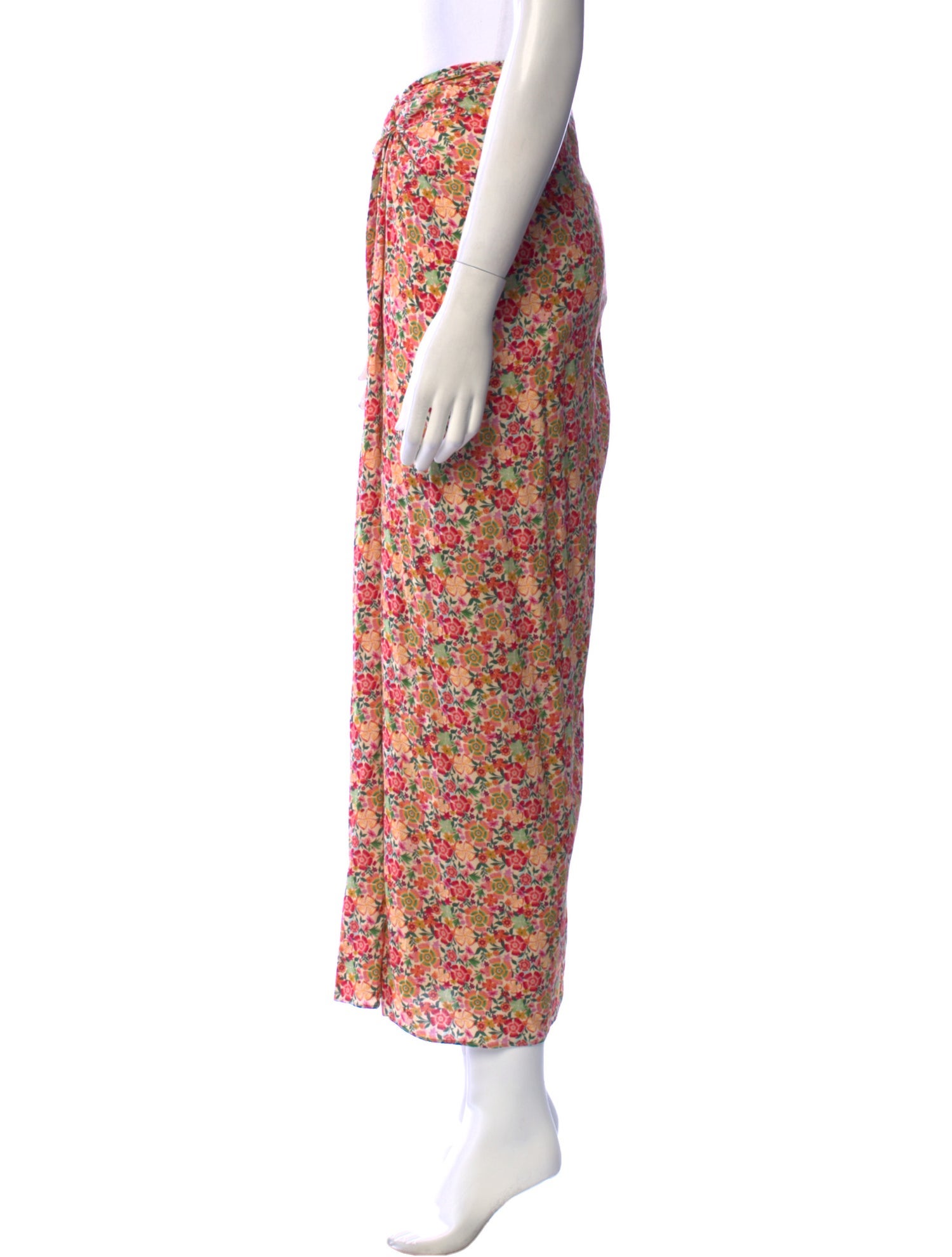 Saloni Floral Print Midi Length Skirt