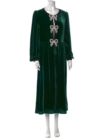 Saloni V-Neck Long Dress