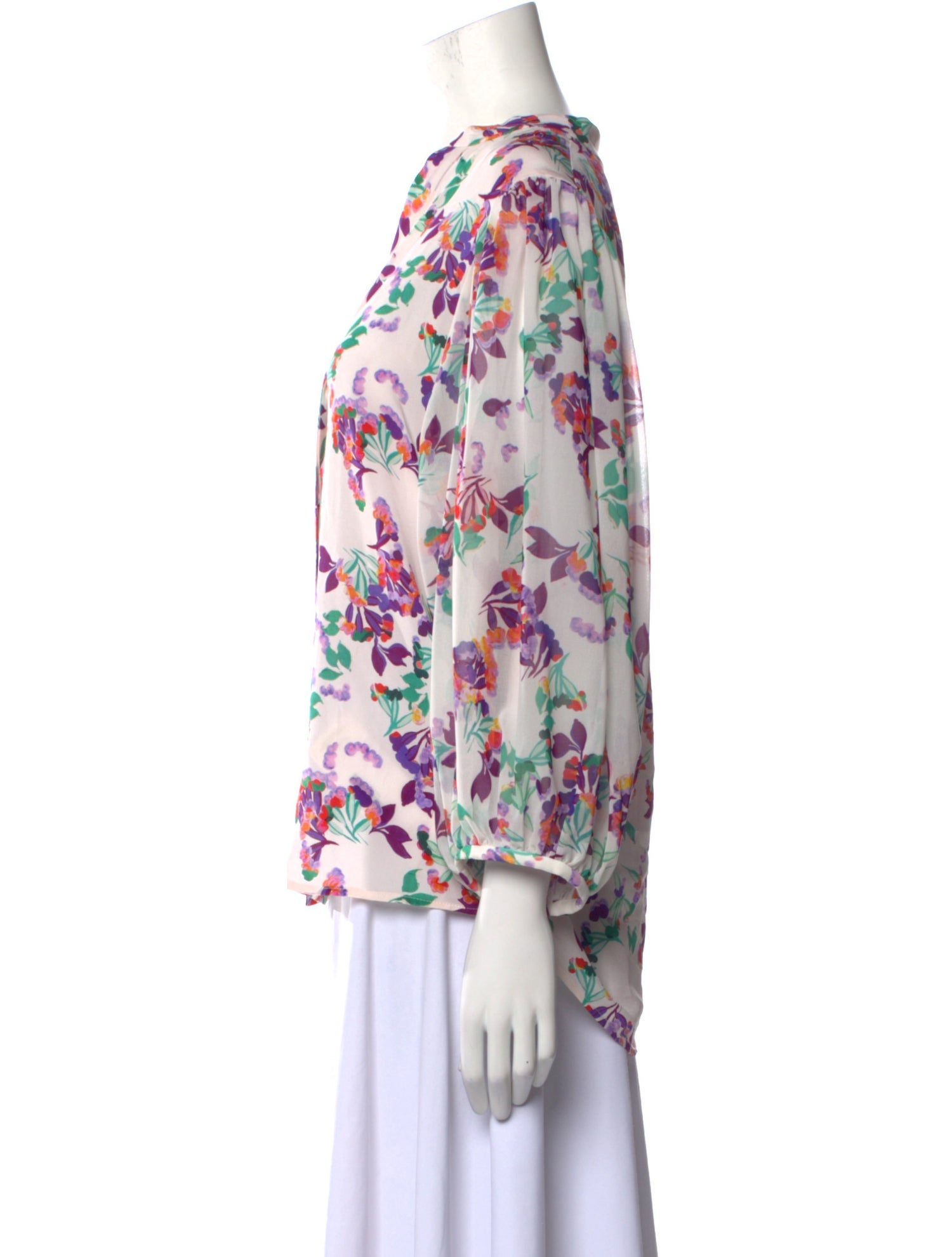 Saloni Silk Floral Print Blouse