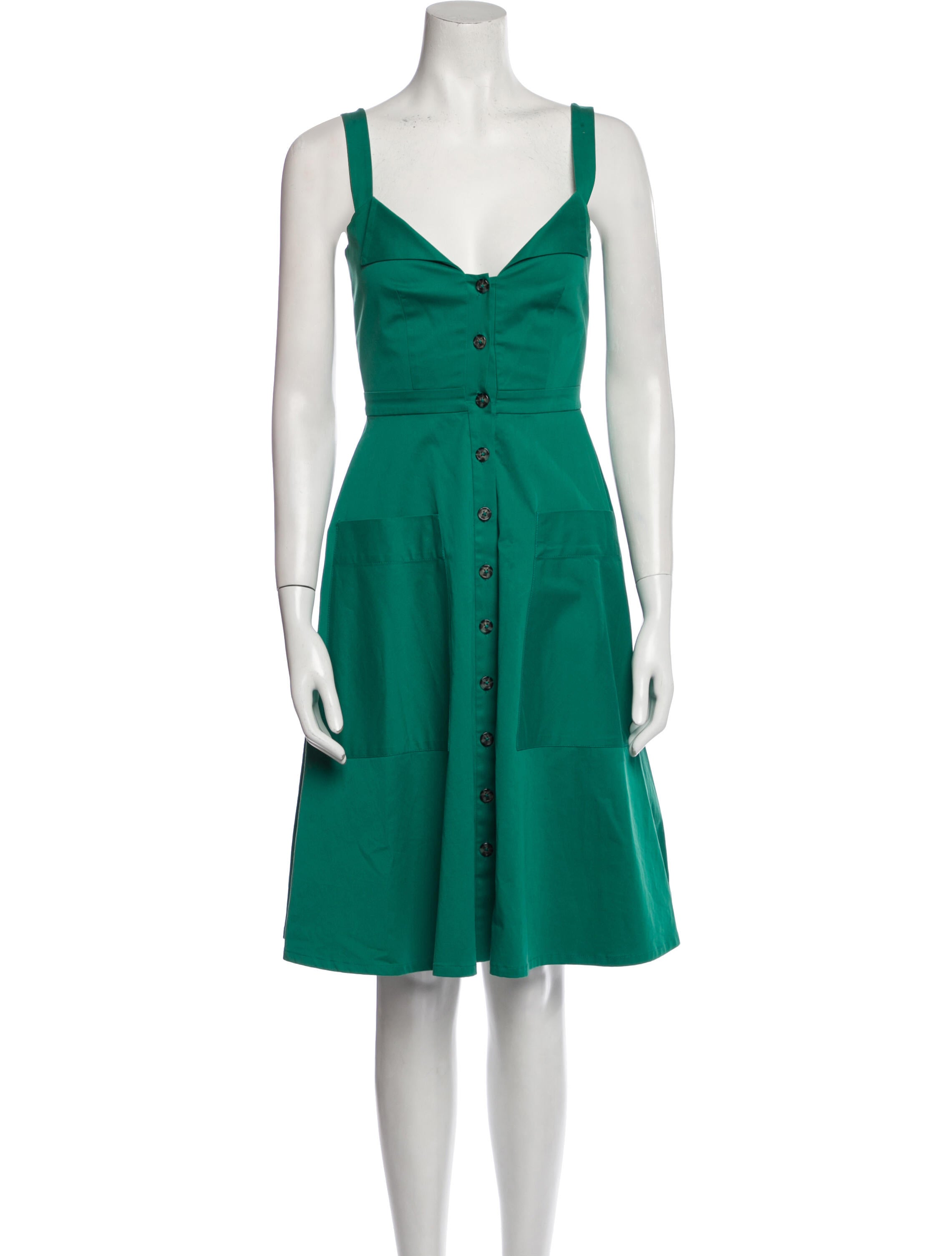 Saloni V-Neck Knee-Length Dress