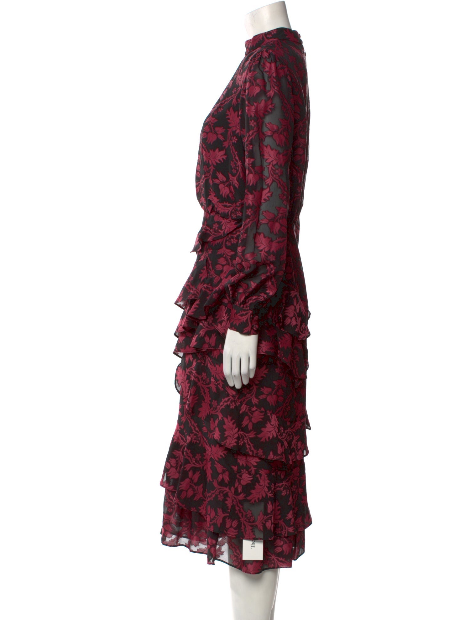 Saloni Floral Print Midi Length Dress