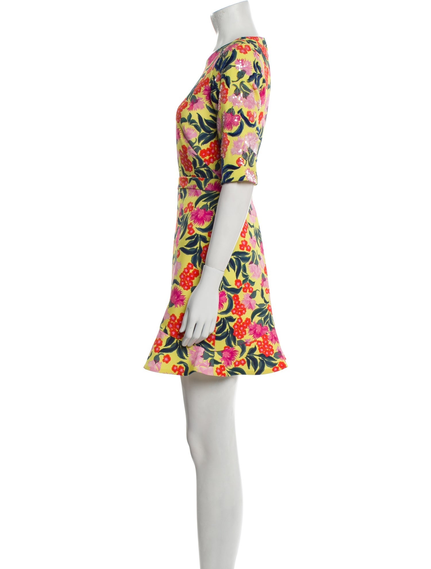 Saloni Floral Print Mini Dress