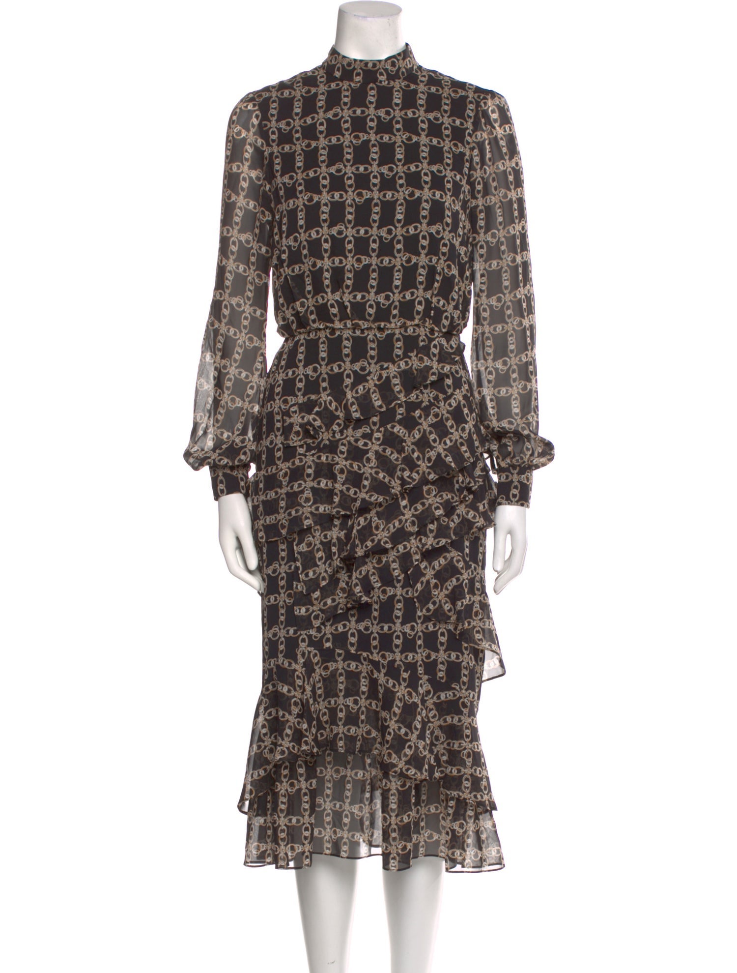 Saloni Silk Midi Length Dress