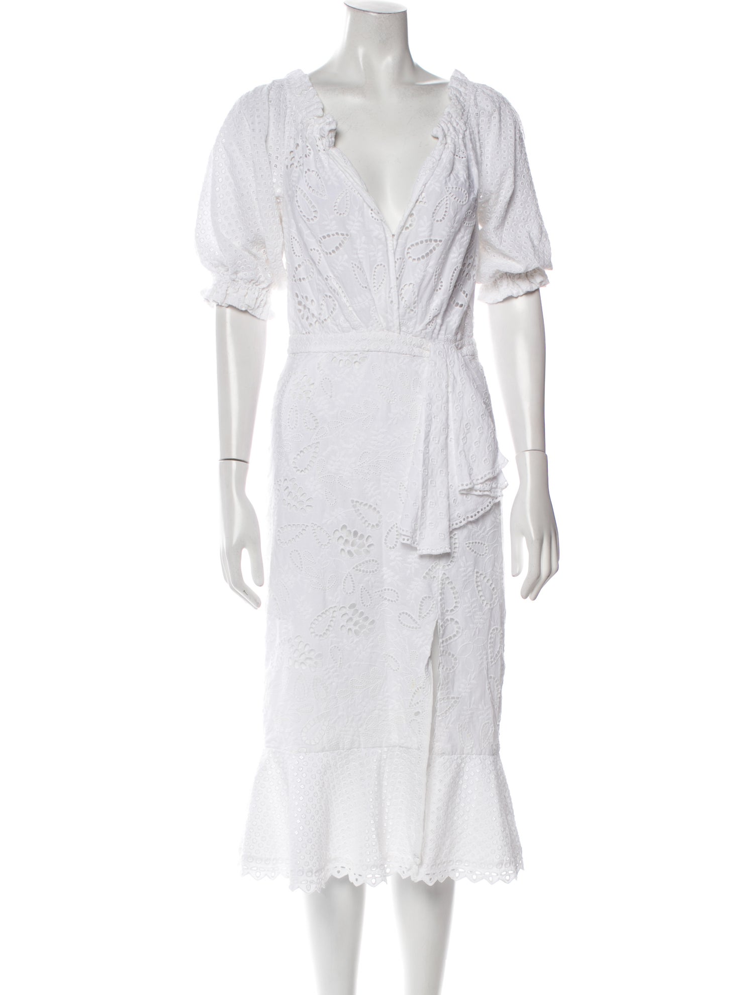 Saloni V-Neck Midi Length Dress