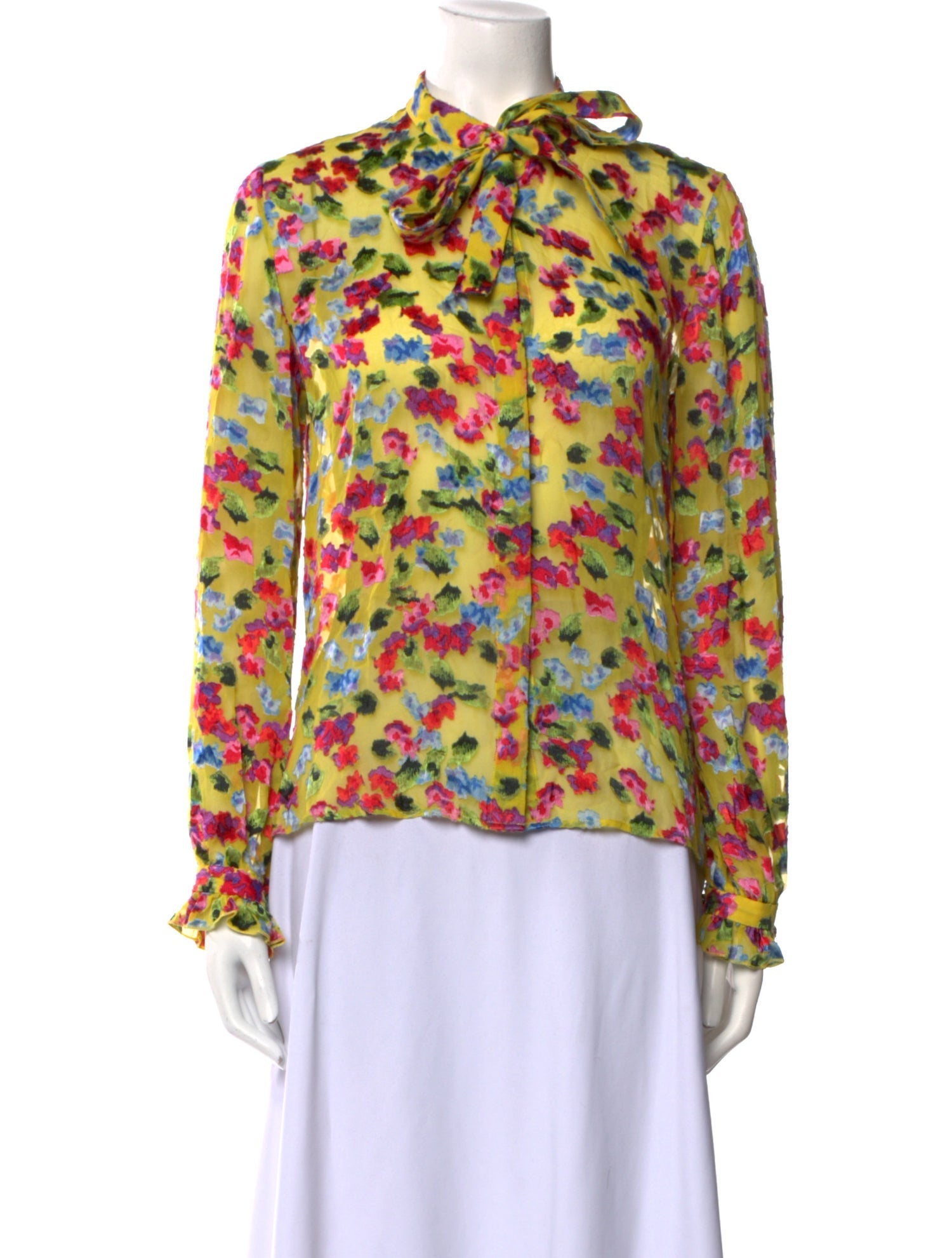 Saloni Silk Floral Print Blouse