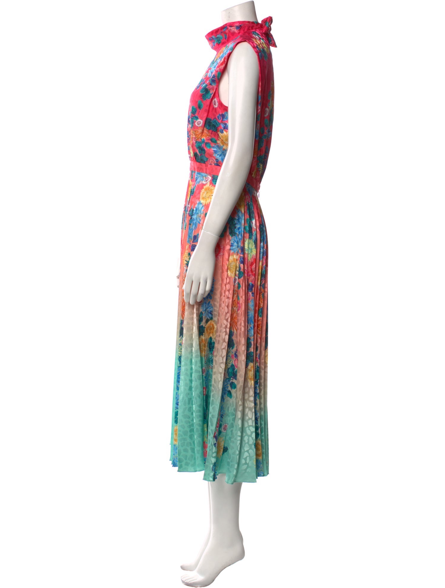 Saloni Floral Print Midi Length Dress