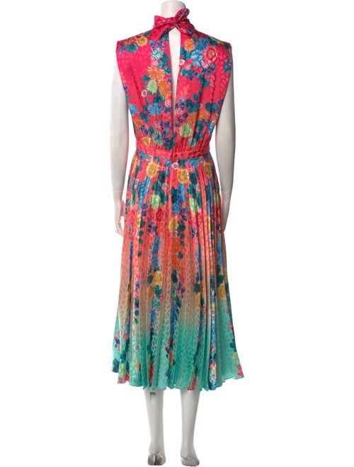 Saloni Floral Print Midi Length Dress