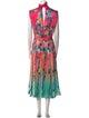 Saloni Floral Print Midi Length Dress