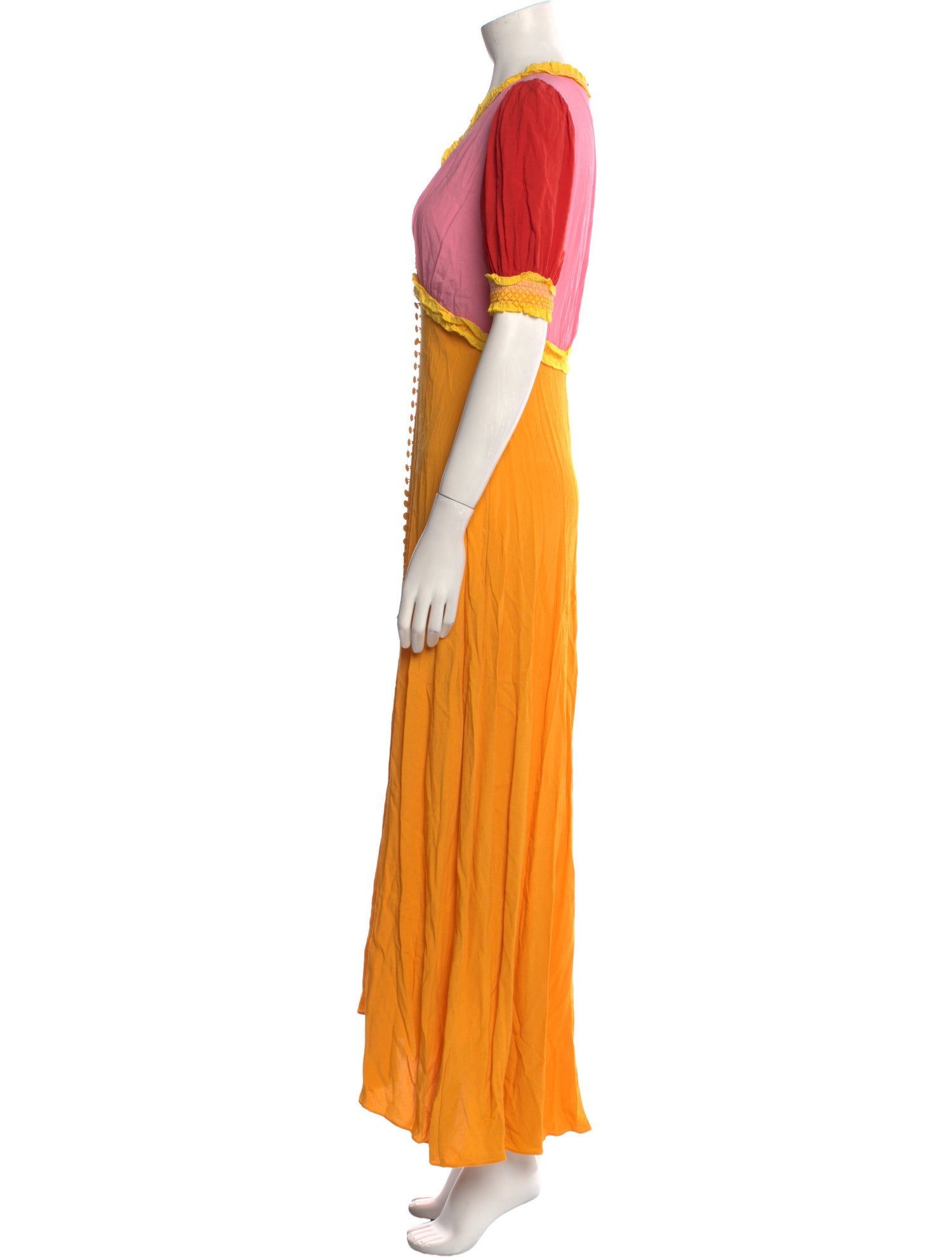 Saloni V-Neck Long Dress