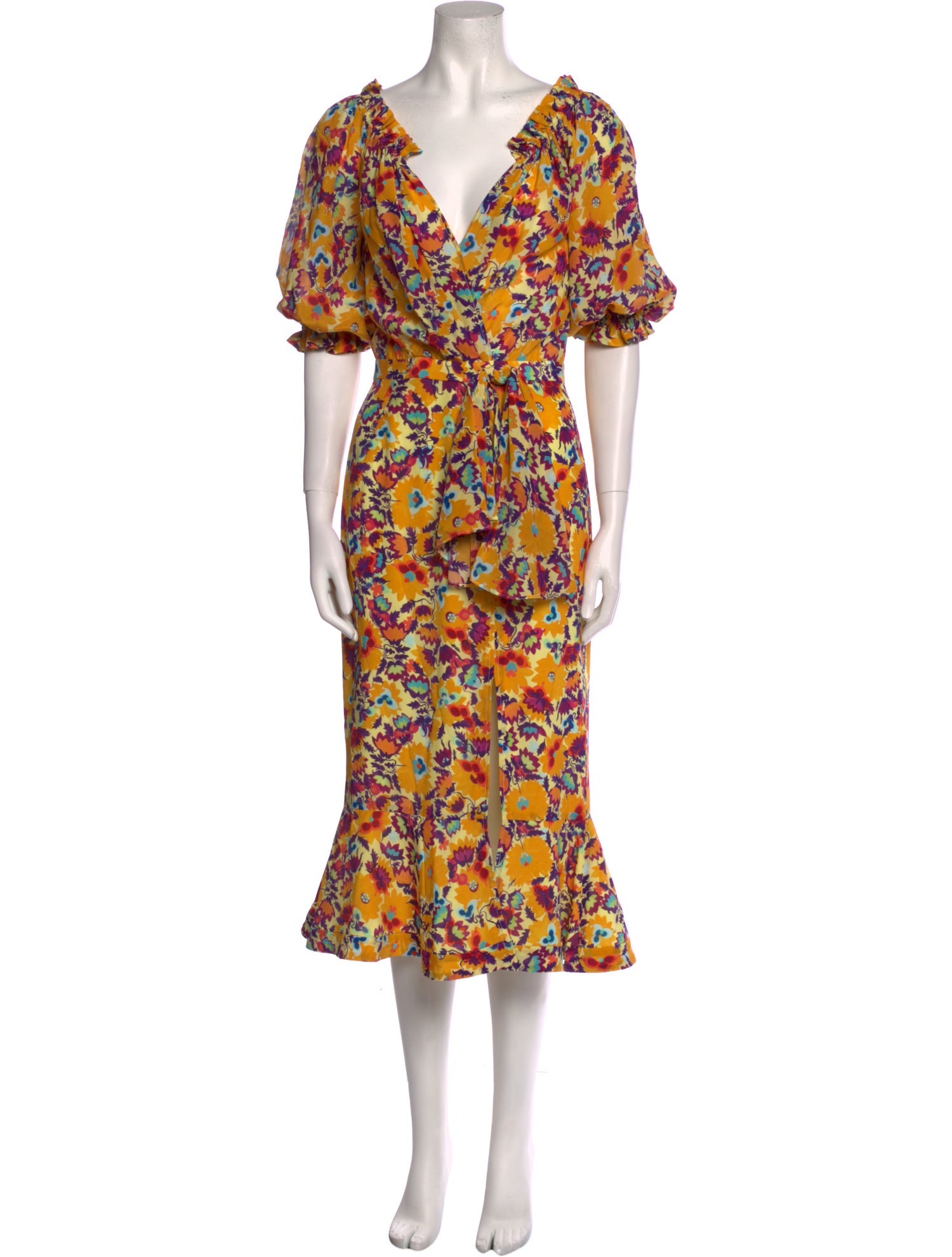 Saloni Silk Midi Length Dress