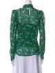 Saloni Floral Print Mock Neck Blouse