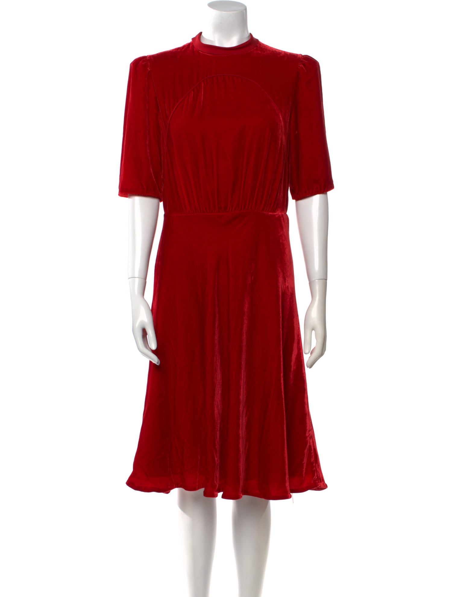 Saloni Crew Neck Midi Length Dress