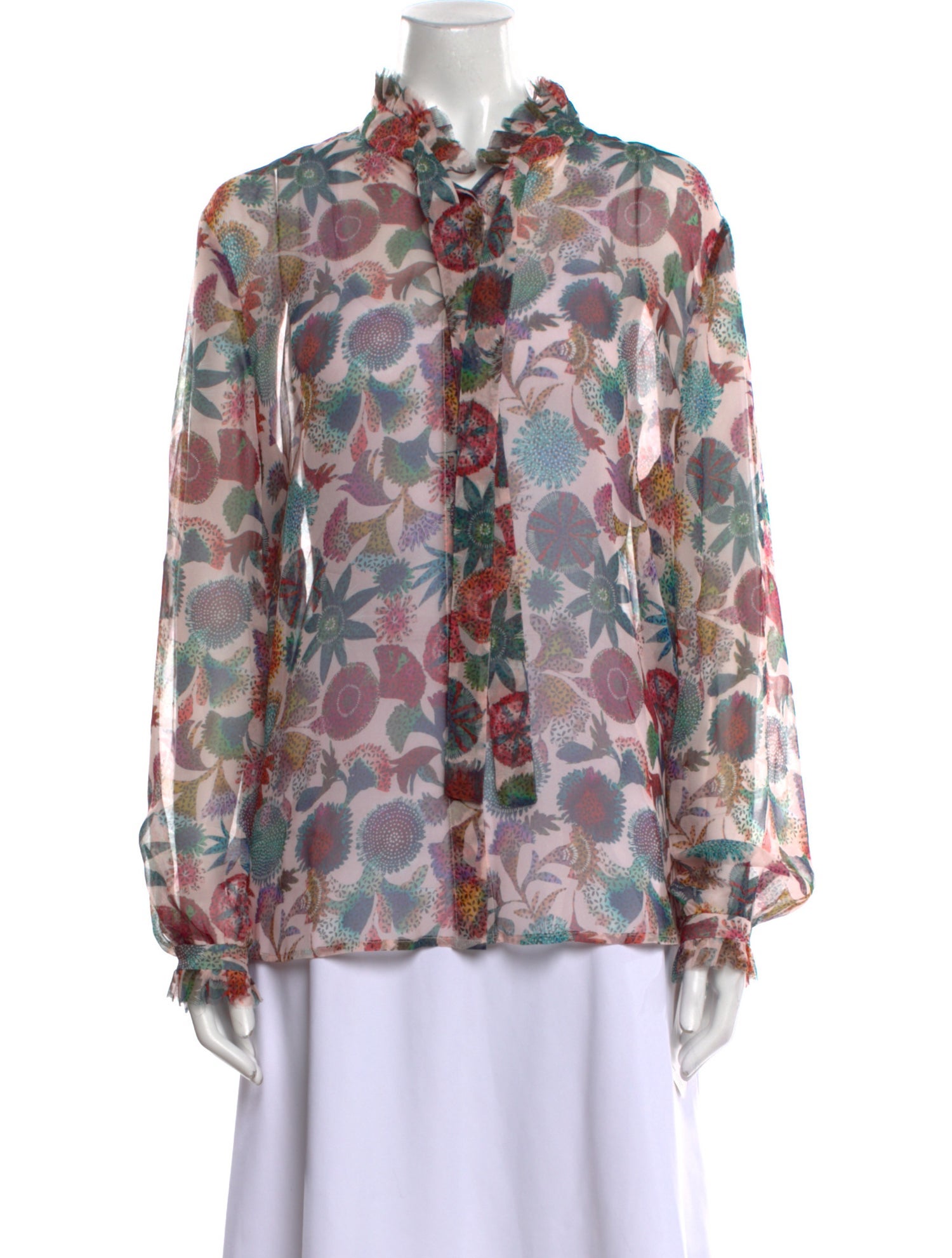 Saloni Silk Floral Print Blouse w/ Tags