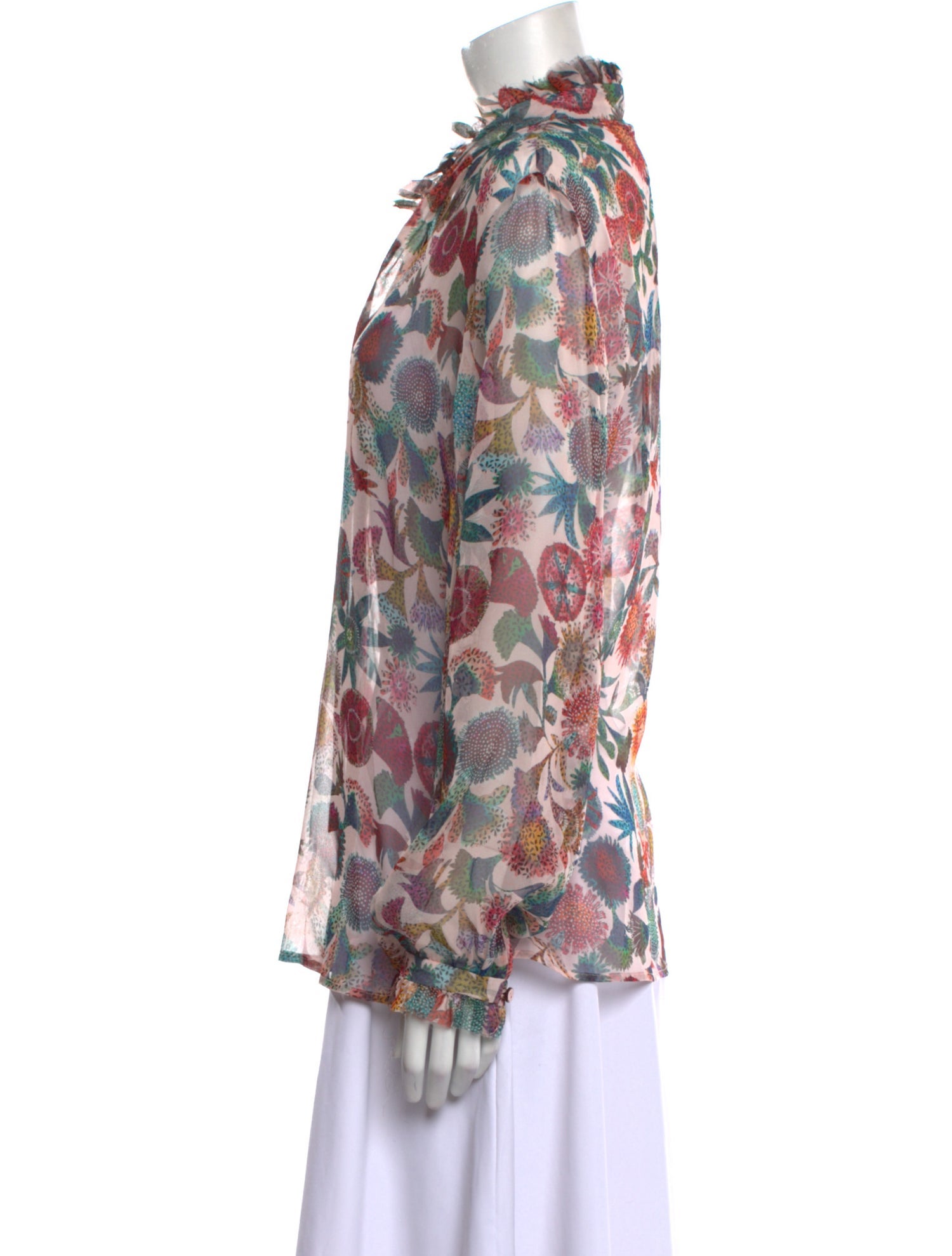 Saloni Silk Floral Print Blouse w/ Tags