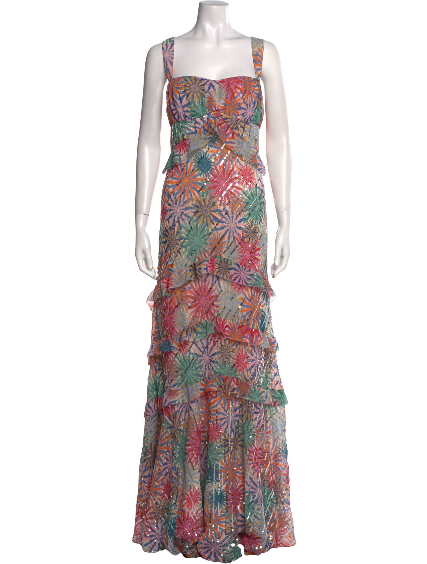 Saloni Floral Print Long Dress